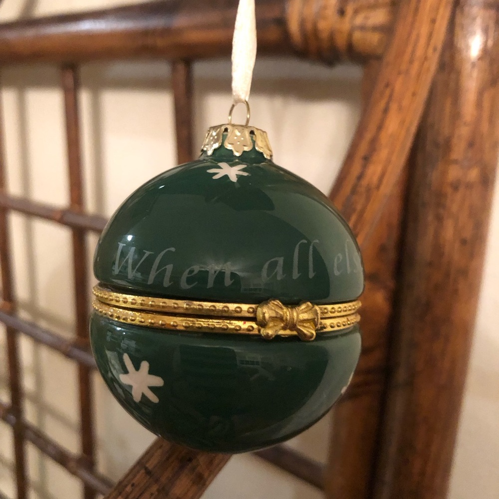 2007 Roman. Inc. Green  Christmas Ornament " When All else Fails" Call Dad